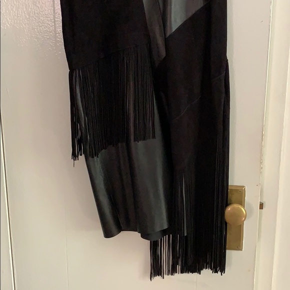 Derek Lam 10 Crosby black real leather suede dress - Picture 7 of 14